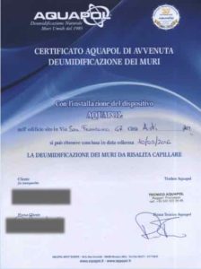 certificato umidità di risalita