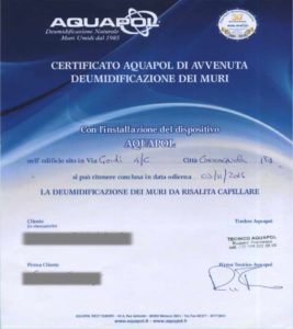 certificato assenza umidità di risalita